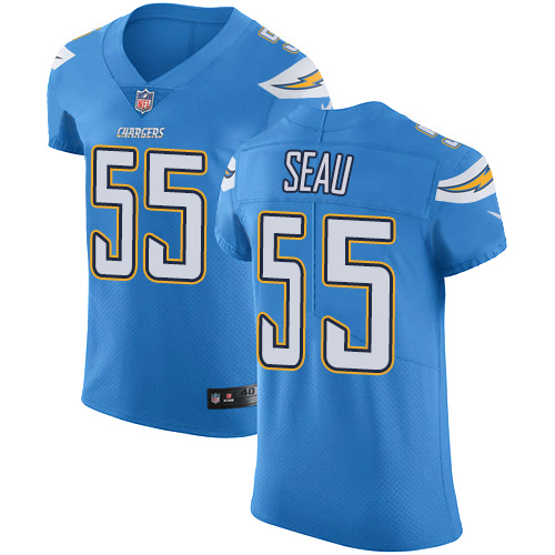 Nike Chargers #55 Junior Seau Electric Blue Alternate Men's Stitched NFL Vapor Untouchable Elite Jersey